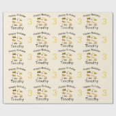 建築トラックボーイズネーム&エイジ誕生日 ラッピングペーパー (フラット)