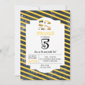 建築トラックボーイズバースデーパーティー 招待状 (正面)