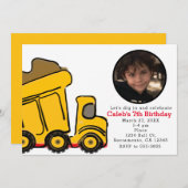 建築トラック写真の誕生日パーティーへの招待 招待状 (正面/裏面)