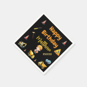 建築トラック子供の誕生日ナプキン スタンダードカクテルナプキン (角)