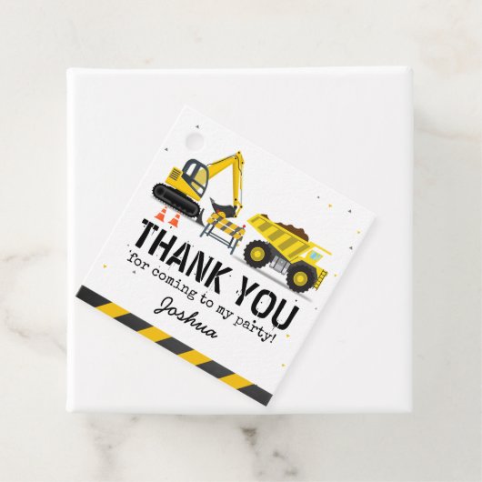 建築トラック子供の誕生日パーティーありがとう フェイバータグ (インサイチュ)