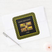 建築トラック子供の誕生日パーティー装飾 スクエアシール (封筒)