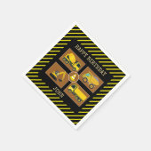 建築トラック子供の誕生日パーティー装飾 スタンダードカクテルナプキン (角)