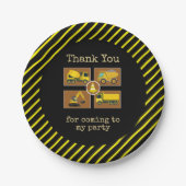 建築トラック子供の誕生日パーティー装飾 ペーパープレート (正面)