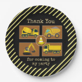 建築トラック子供の誕生日パーティー装飾 ペーパープレート (正面)
