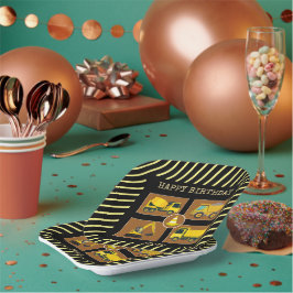 建築トラック子供の誕生日パーティー装飾 ペーパープレート