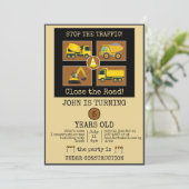 建築トラック子供の誕生日パーティー装飾 招待状 (スタンド正面)