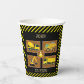 建築トラック子供の誕生日パーティー装飾 紙コップ (正面)