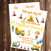 建築トラック子供の誕生日招待 招待状