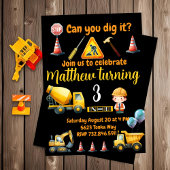 建築トラック子供の誕生日招待 招待状