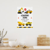 建築トラック子供の誕生日積荷区域 ポスター (キッチン)