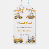 建築トラック子供の誕生日 ギフトタグ (裏面)