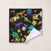 建築トラック宇宙飛行士宇宙 バスタオルセット (ウォッシュタオル)