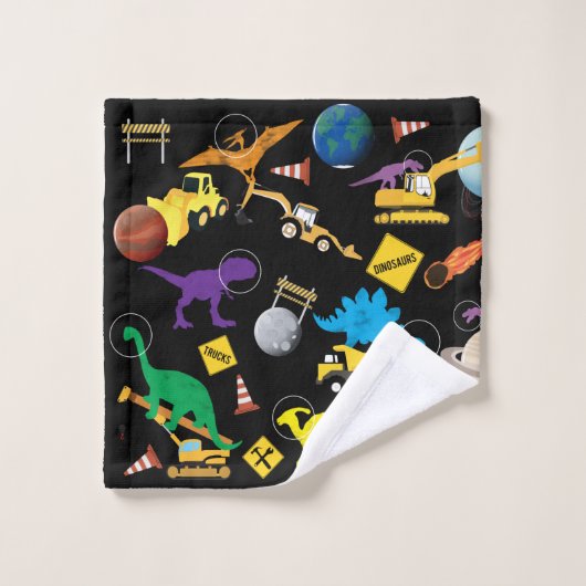 建築トラック宇宙飛行士宇宙 バスタオルセット (ウォッシュタオル)