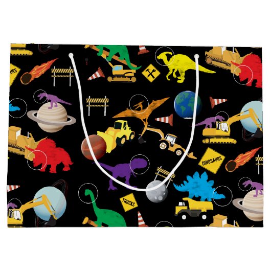 建築トラック宇宙飛行士宇宙 ラージペーパーバッグ (裏面)