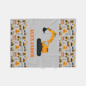 建築トラック少年の毛布パーソナライズされた布 フリースブランケット (正面(横))