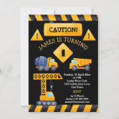 建築トラック少年の誕生日パーティーの招待 招待状 (正面)