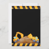 建築トラック少年の誕生日パーティーの招待 招待状 (裏面)