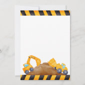 建築トラック少年の誕生日パーティー サンキューカード (裏面)