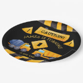 建築トラック少年の誕生日パーティー ペーパープレート (アングル)