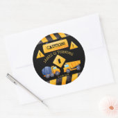 建築トラック少年の誕生日パーティー ラウンドシール (封筒)