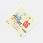 建築トラック少年の誕生日 スタンダードランチョンナプキン (角)