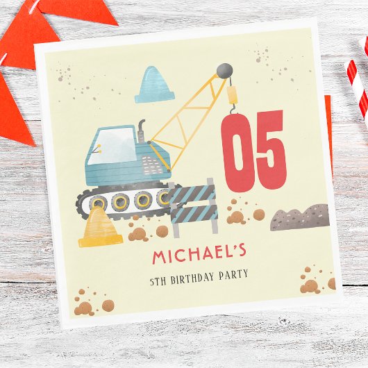 建築トラック少年の誕生日 スタンダードランチョンナプキン