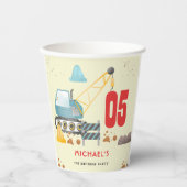 建築トラック少年の誕生日 紙コップ (正面)