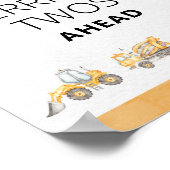 建築トラック恐ろしいトワパーティー標識 ポスター (角)