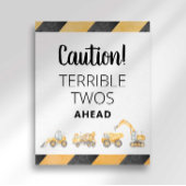 建築トラック恐ろしいトワパーティー標識 ポスター