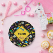 建築トラック恐竜の宇宙誕生日 ペーパープレート (パーティー)