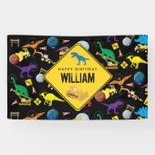 建築トラック恐竜の宇宙誕生日 横断幕 (横)