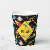 建築トラック恐竜の宇宙誕生日 紙コップ (裏面)