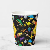 建築トラック恐竜の宇宙誕生日 紙コップ (左)