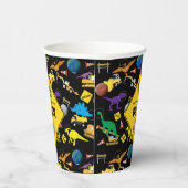 建築トラック恐竜の宇宙誕生日 紙コップ (右)