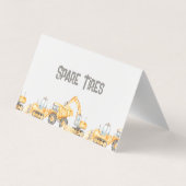 建築トラック折り畳みフードラベルカード 名刺 (裏面)