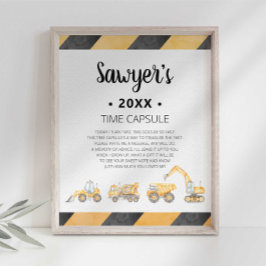 建築トラック時間カプセル標識 ポスター