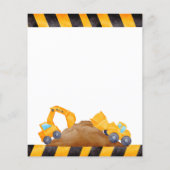 建築トラック男の子の誕生日の予算の招待 (裏面)