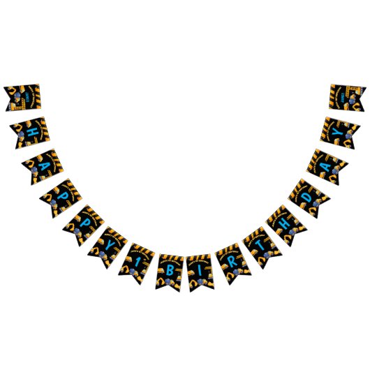 建築トラック男の子の誕生日パーティバナー バンティングフラッグ (全)