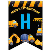 建築トラック男の子の誕生日パーティバナー バンティングフラッグ (第2の旗)