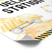 建築トラック給油ステーション誕生日標識 ポスター (角)