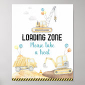 建築トラック荷積みゾーンの処理の標識 ポスター (正面)