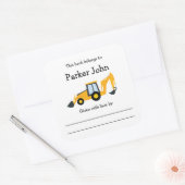 建築トラック蔵書票とメッセージ スクエアシール (封筒)