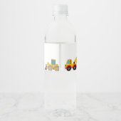 建築トラック誕生日ウォーターボトルラベル ペットボトルラベル (裏面)