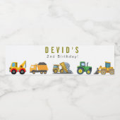 建築トラック誕生日ウォーターボトルラベル ペットボトルラベル (シングルラベル)