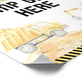 建築トラック誕生日ギフトここにサイン ポスター (角)