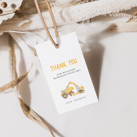 建築トラック誕生日ギフトラベル ギフトタグ