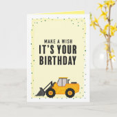 建築トラック誕生日グリーティングカード カード (黄色い花)
