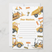 建築トラック誕生日タイムカプセルノートカード サンキューカード (正面)