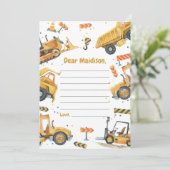 建築トラック誕生日タイムカプセルノートカード サンキューカード (スタンド正面)